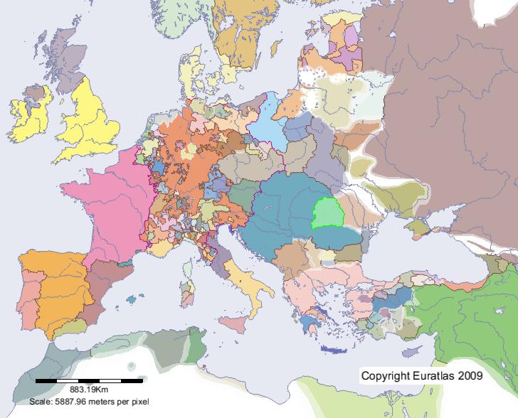 Carte de László Kán en l'an 1300