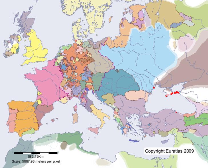 Karte von Gazaria im Jahre 1400