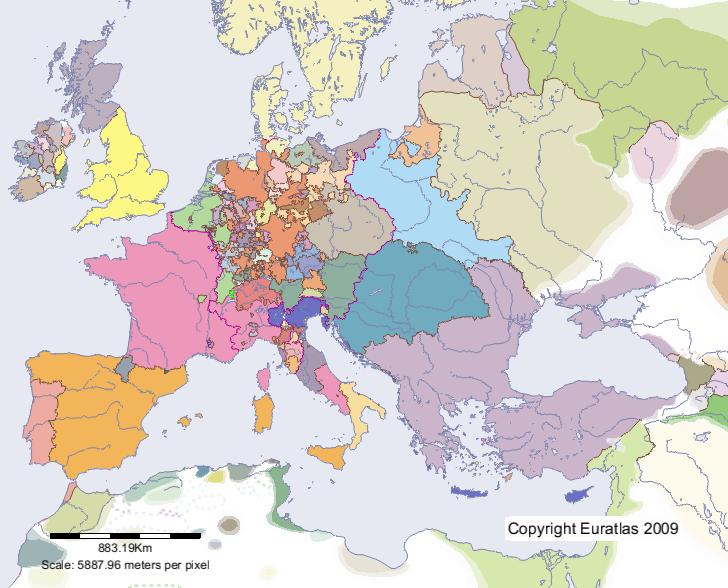Carte de Échallens en l'an 1500