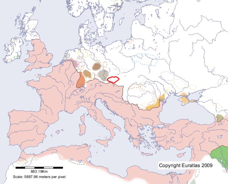 Karte von Quadi im Jahre 300